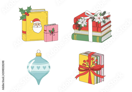 Christmas Gifts, Santa Book, Ornament, Holiday Presents Collection
