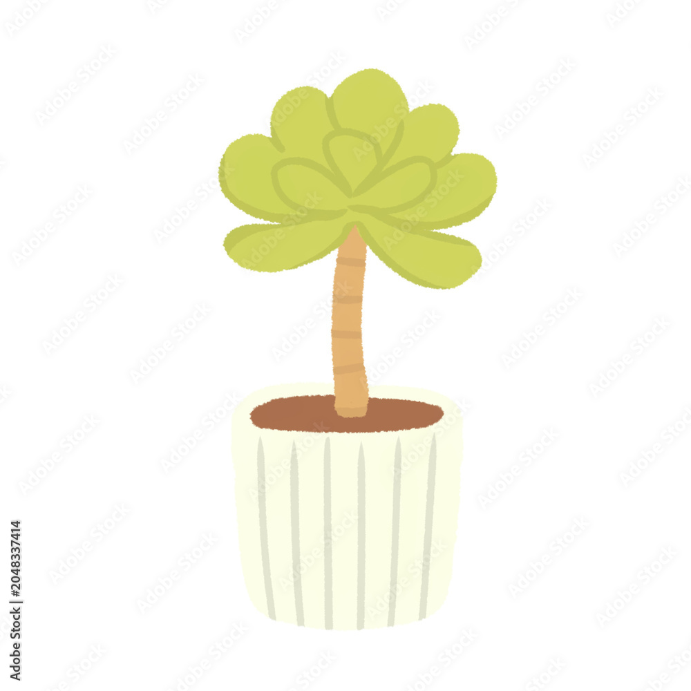 Obraz premium Lucky Clover Potted Plant Illustration