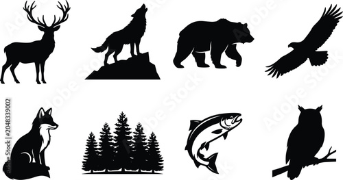 Photography Original name(s): Winter sports black silhouettes set featuring ice hockey skiing snowboarding figure skating curling cross country ski and sledding