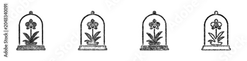 Foto Sketch rare plant icon design set