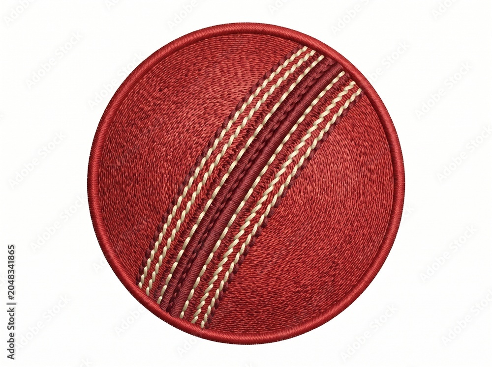 Fototapeta premium Cricket Ball Embroidery Icon Illustration