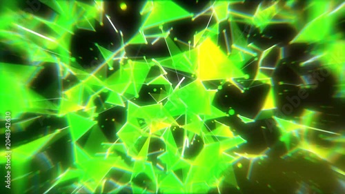 Green and Yellow Connected Dots and Lines Plexus Animation	
