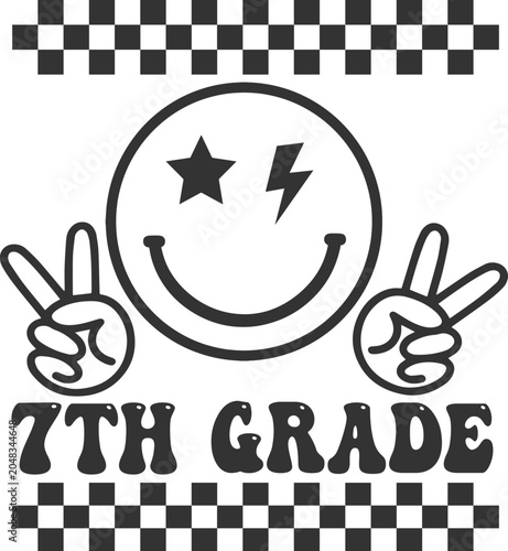 Foto Retro 7th Grade Smiley Face Graphic