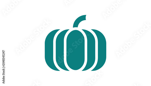 Bild auf Leinwand Teal Pumpkin Icon on White Background - Halloween and Autumn Symbol