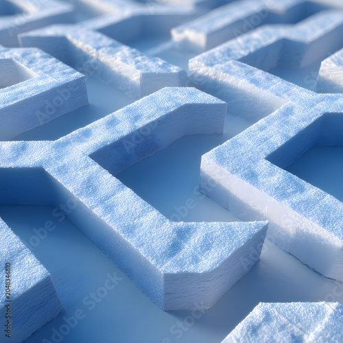 Frosty Geometric Patterns - Abstract Winter Texture for Design and Decoration