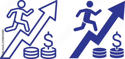 Photos Business growth icon set financial success and investment concept