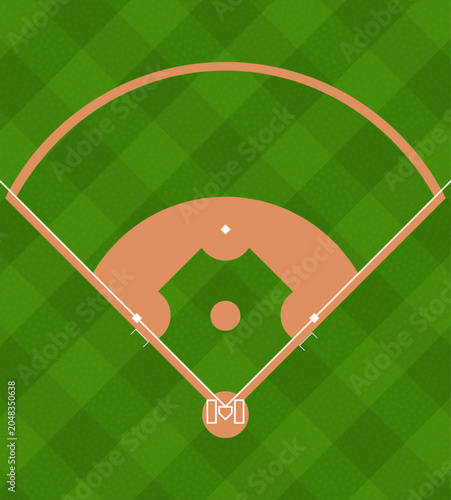 Wall Mural baseball field with green texture (artwork 1)