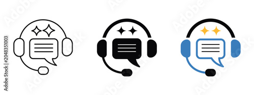 Tableau sur toile AI Customer Service Icon for Contact Support, Professional Help Center Symbol fo