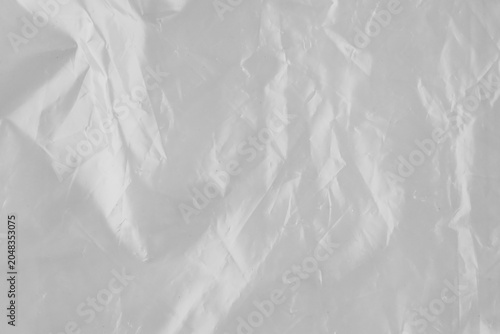 Plastic Bag Texture background, plastic film background,Crumpled transparent plastic bag as background, top view