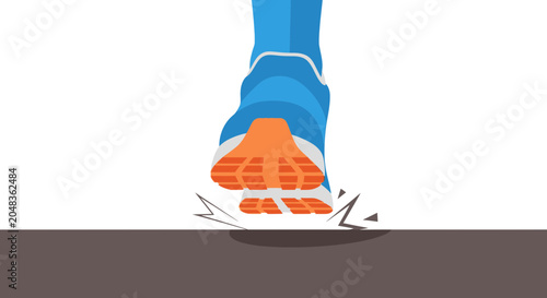 фотографія Runner's Foot Pushing Off Ground with Force, Dynamic Movement