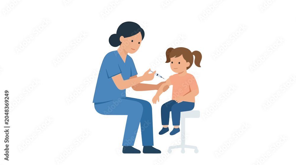 Fototapeta premium Nurse giving vaccination to a child, healthcare and medical concept