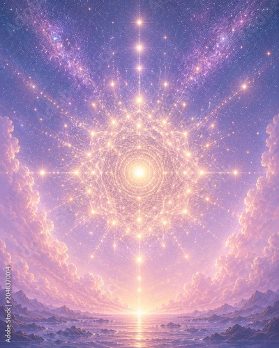 Luminous Starburst Mandala of Divine Cosmic Energy