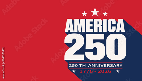 Fotografía America 250 logo with red background and white text for 250th anniversary