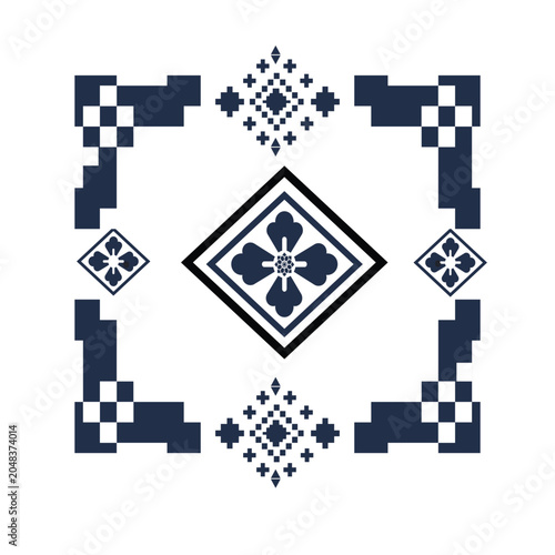 Lao Fabric pattern Design an illustration