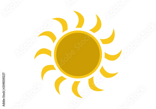 Obraz na płótnie Sol amarillo con rayos curvos