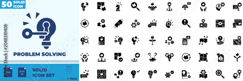 Foto Problem Solving Solid Editable Icons set