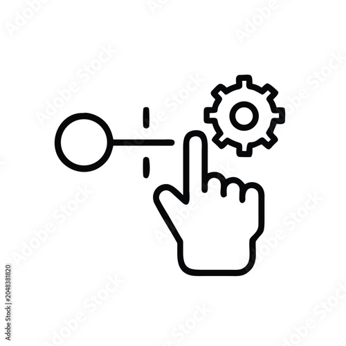 hand pushing a button