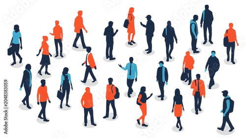 Foto A group of people in casual and business attire walk together outdoors