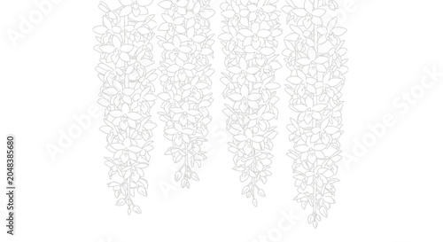 Tableau sur toile Close up of white wisteria flowers.