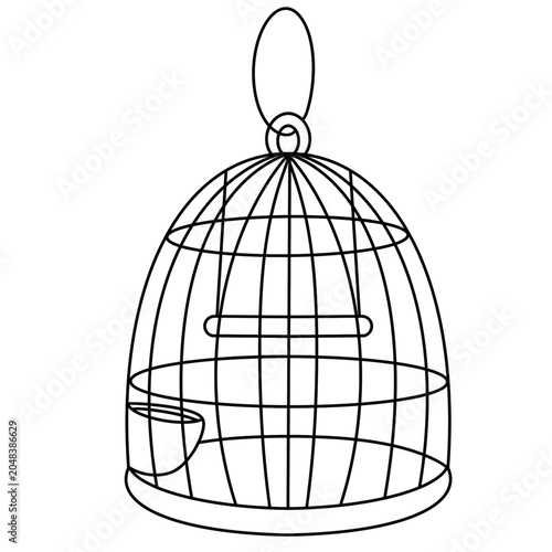 Simple wire birdcage with hanging loop