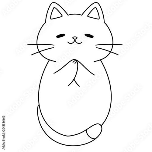 Simple line drawing of a cartoon cat