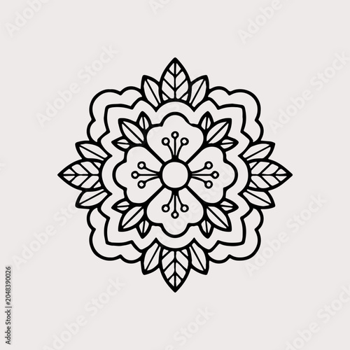 Φωτογραφία Ornate floral symmetrical mandala pattern icon