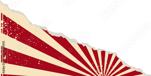Retro Sunburst Torn Corner