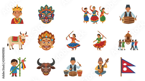 Foto Colorful cultural celebration with traditional dancers and music
