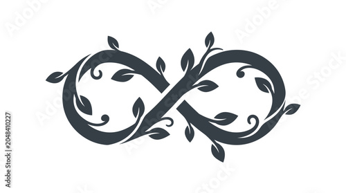 Slika na platnu Infinity Symbol with Natural Elements, Endless Loop, Growth, Nature