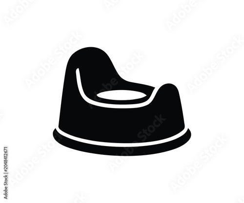 Obraz na plátne PrintBaby potty training chair icon, toddler toilet seat vector silhouette