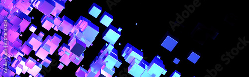 Technology banner with 3D c...