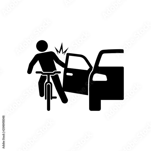 Fotografie Cyclist Dooring Accident Icon