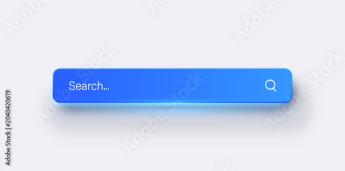 Konstfotografi Blue Gradient Search Bar UI Element With Magnifying Glass Icon And Soft Shadow