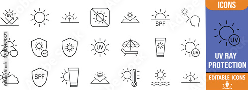 Konstfotografi Summer sun protection icons