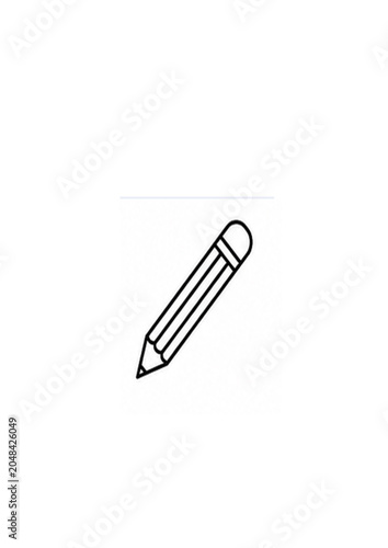 Simple pencil line drawing on a white background minimalist stationery illustration