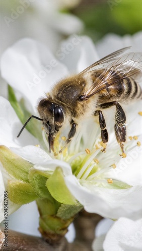 Asian Honeybee Collecting Nectar