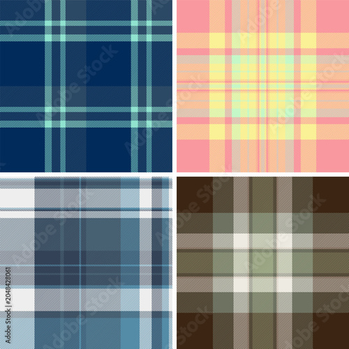 Obraz na plátně Plaid pattern collection for digital crafting products