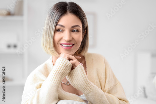 Attractive young woman with...