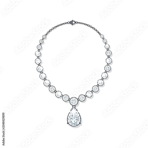 Fotografia Elegant and sparkling diamond necklace design, a beautiful illustration showcasi