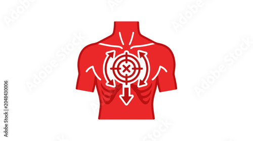 Foto Chest Pain Icon: Heart Attack, Cardiac Arrest, Health Problem, Medical Emergency