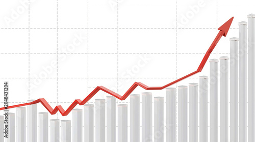 A digital financial chart displaying upward trends with patterns and line graphs