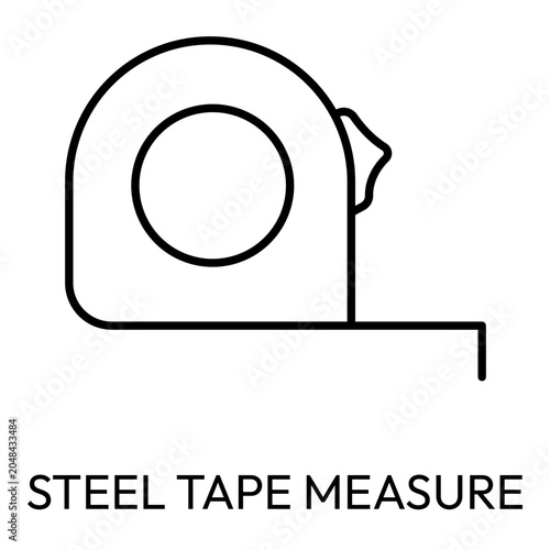 фотографія Measuring Tape Outline Icon for Construction and Carpentry Apps