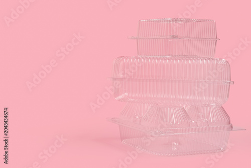Stack of plastic containers...