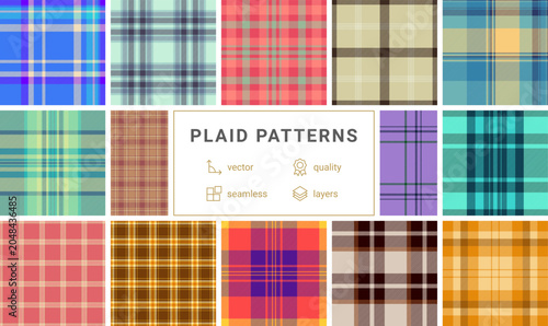 Foto Vintage plaid pattern pack for product inserts