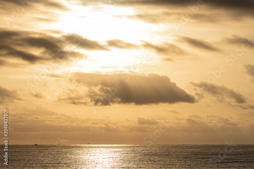 Tranquil Seas at Dawn: A Canvas of Yellow Hues