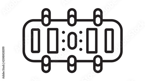Vászonkép Scoreboard Icon with Football Match Score Display, Stadium Style Frame, Black Ou