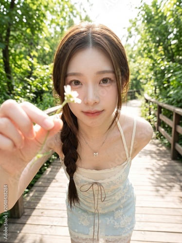Young Woman with Flower