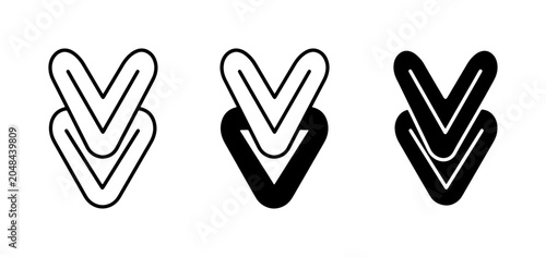 Fotografi Download Icons Set, Down Arrow Symbols, Vector Graphic Elements for UI Design
