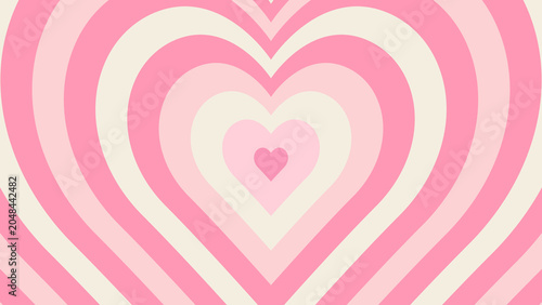 Radiant Retro Heart Waves Background