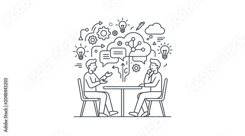 Two people discussing ideas with creative elements (1)